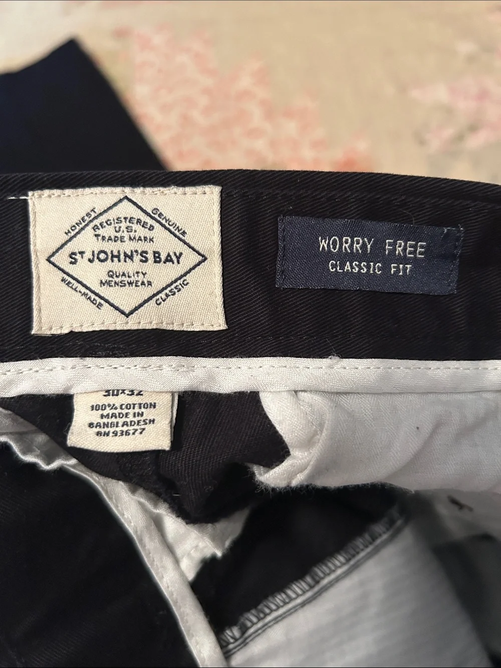 St. John's Bay Black Men's Dress Pants - Straight Leg